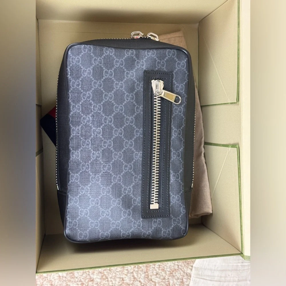 Gucci Web Strap Sling Bag GG Coated Canvas Small.